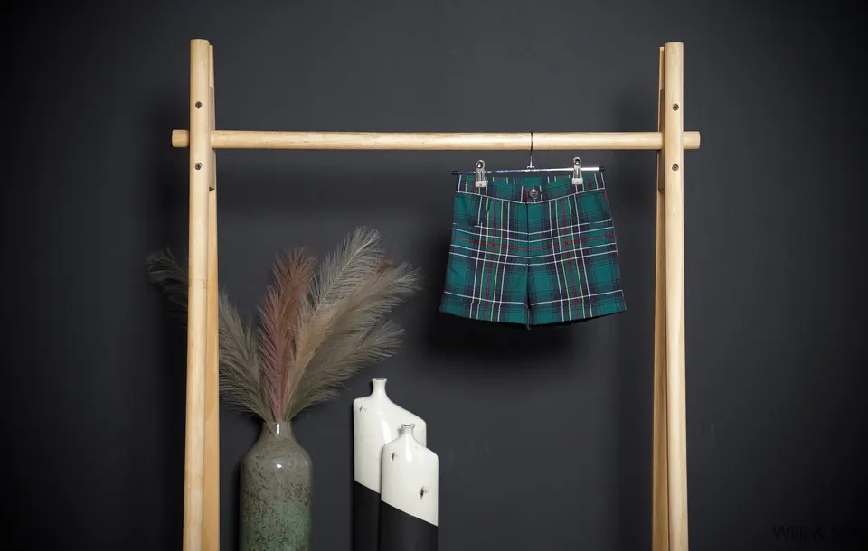 Green Cubic Fabric Short Trousers — photo 2
