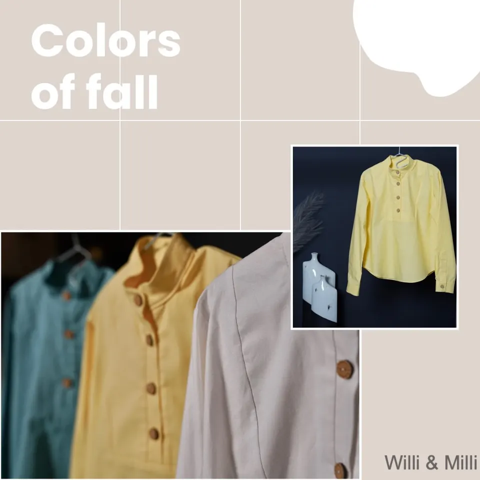 Yellow Oxford-button Shirt Front Trapeze