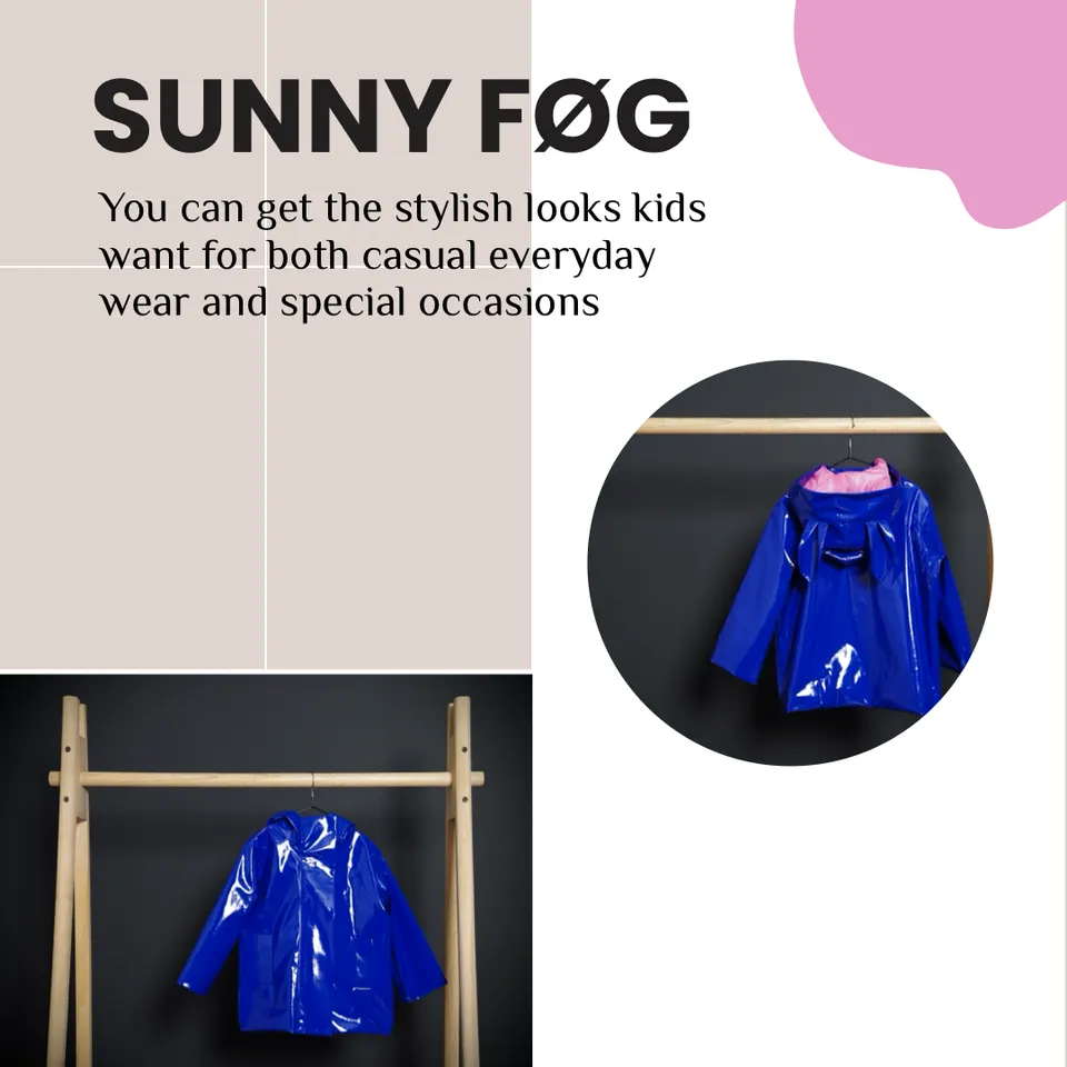 Blue Hooded RainCoat With Ear