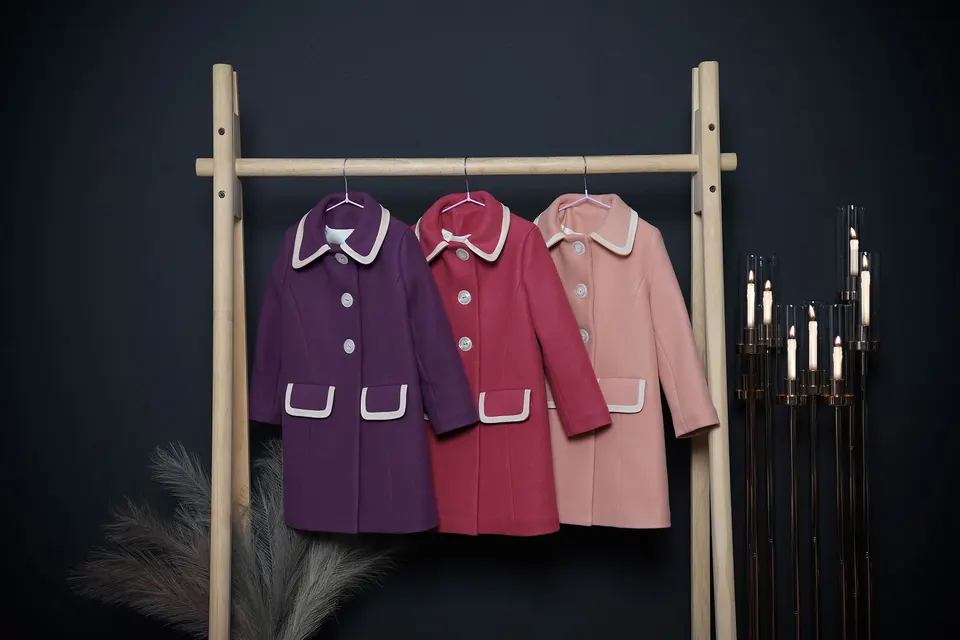 Purple Elegance Coat With Velvet Ribbon