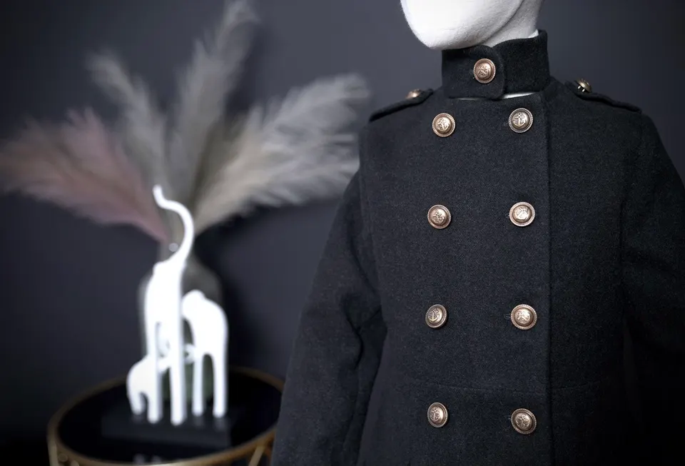 Black Classic Coat Golden Button-Accessory — photo 2