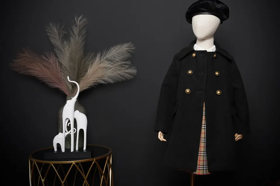Black Coat With Gold Accessory Button — photo 3