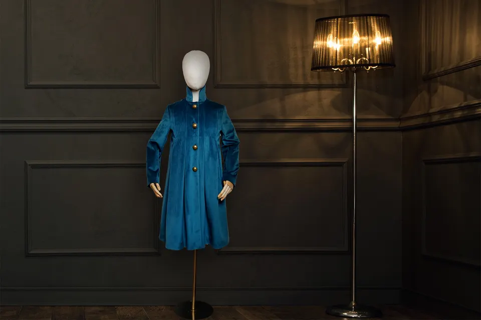Blue Velvet Coat Button Accessory