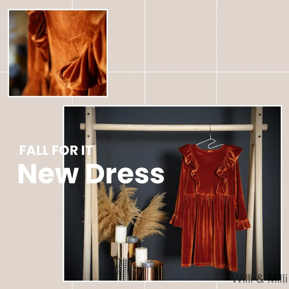 Brick Velvet Ruched Dress Buttons