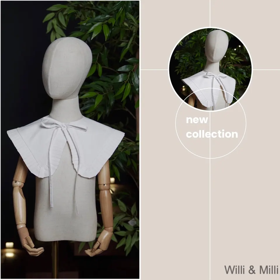 White Satin Ruched Classic Collar