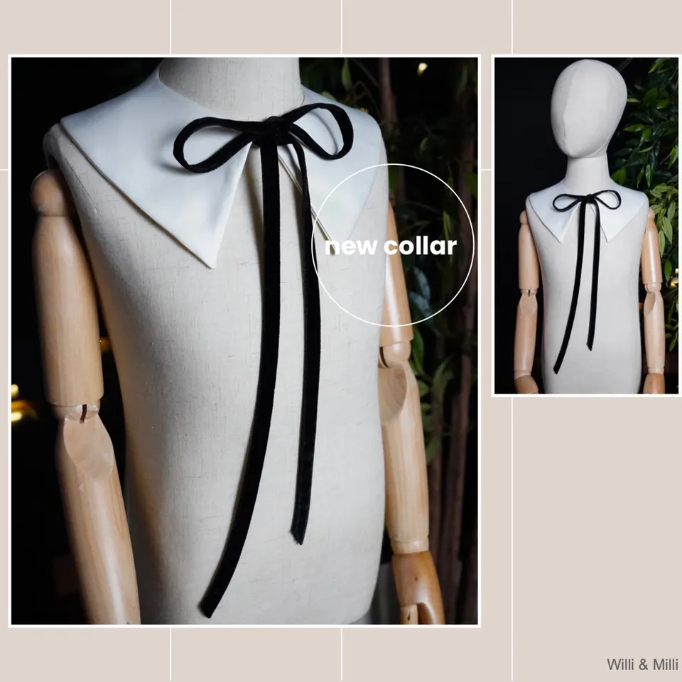 White Satin Classic Collar