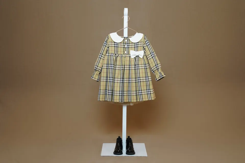 Cocoa Cubic Dress With French Collar & Tulle Lining