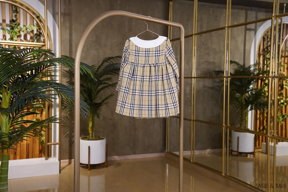 Cocoa Cubic Dress With French Collar & Tulle Lining — photo 4
