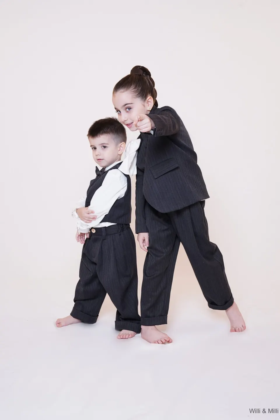 Dark Gray Striped Classic Jacket With White Lining — photo 2