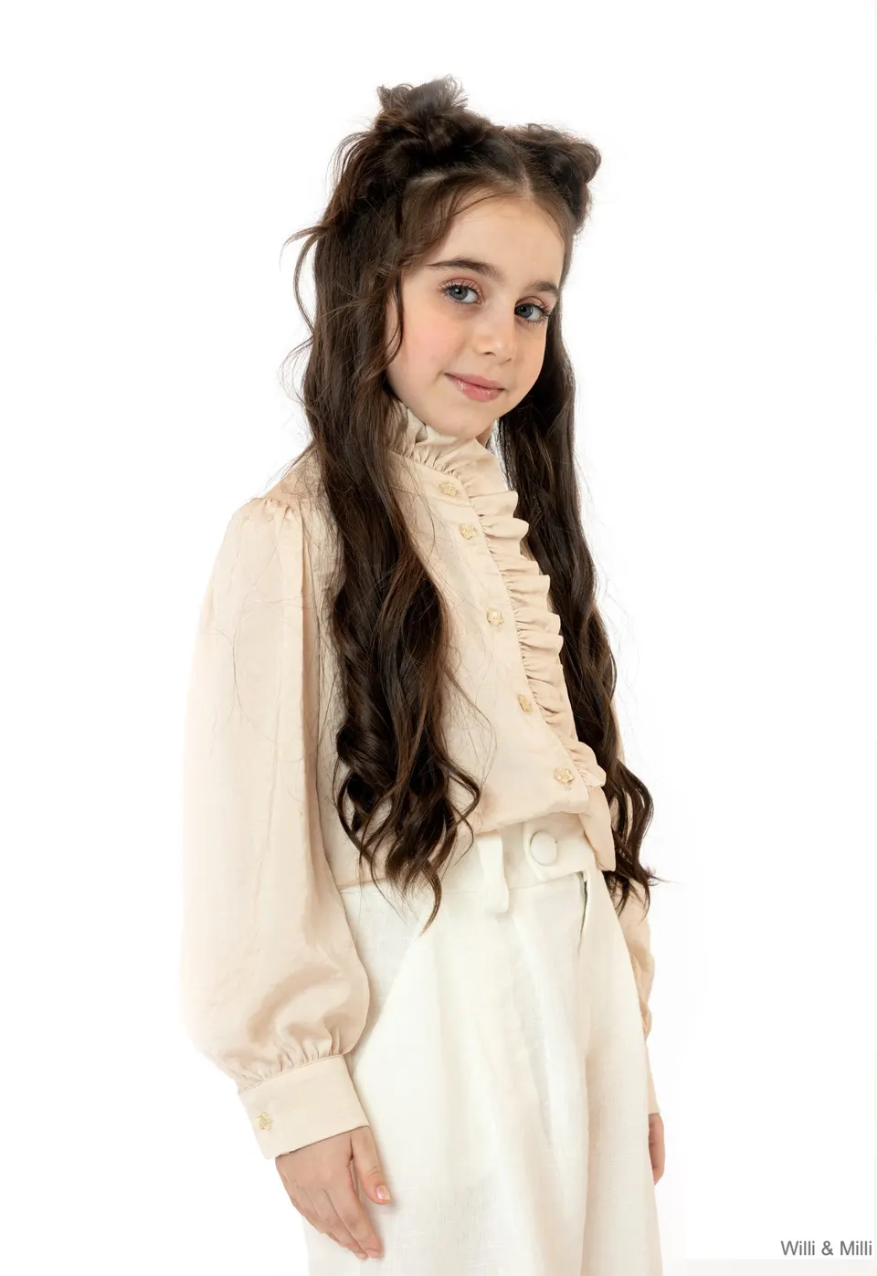 Light Beige Silk Blouse With Details