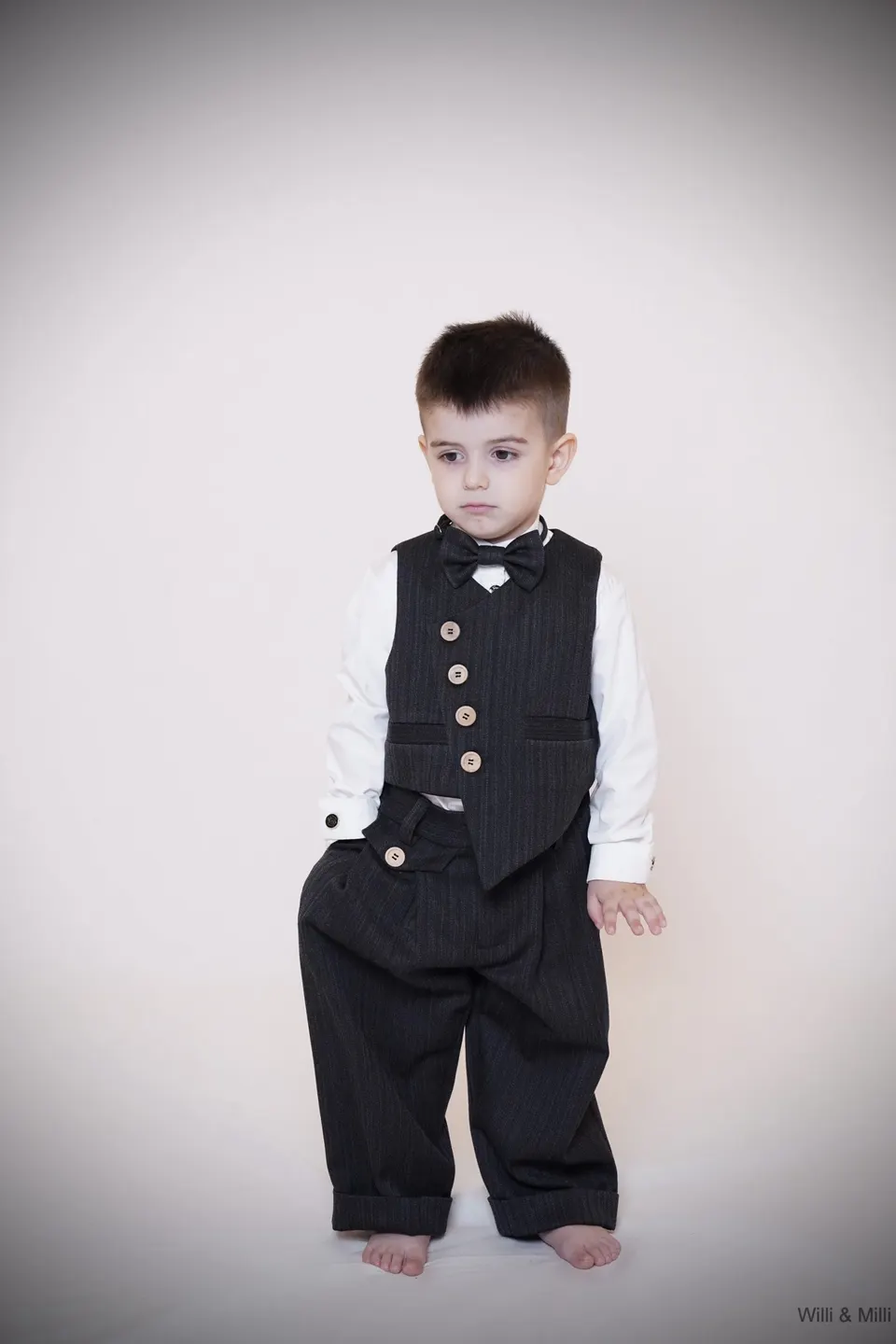 Dark Gray Striped Trousers