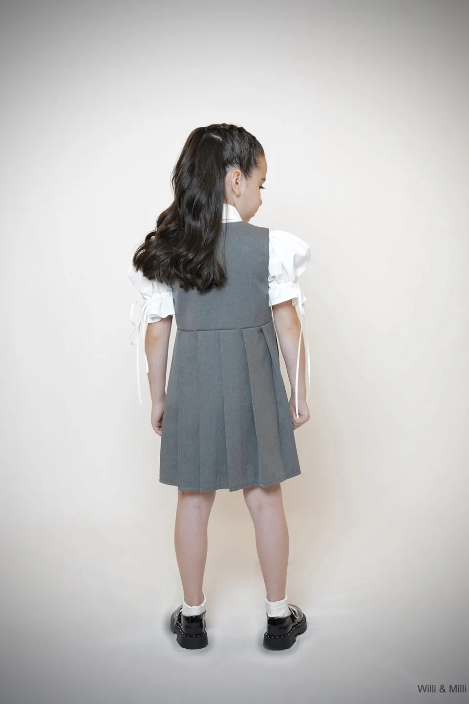Light Gray Ruched Classic Dress - BTS — photo 4