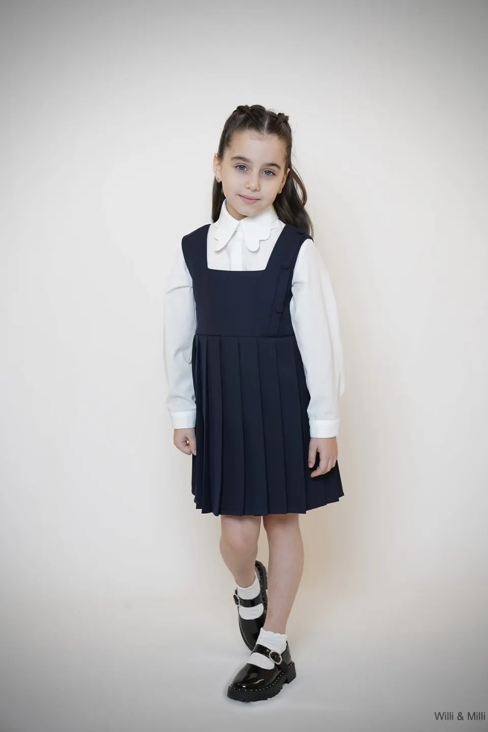 White Cotton Flower Collar Shirt - BTS