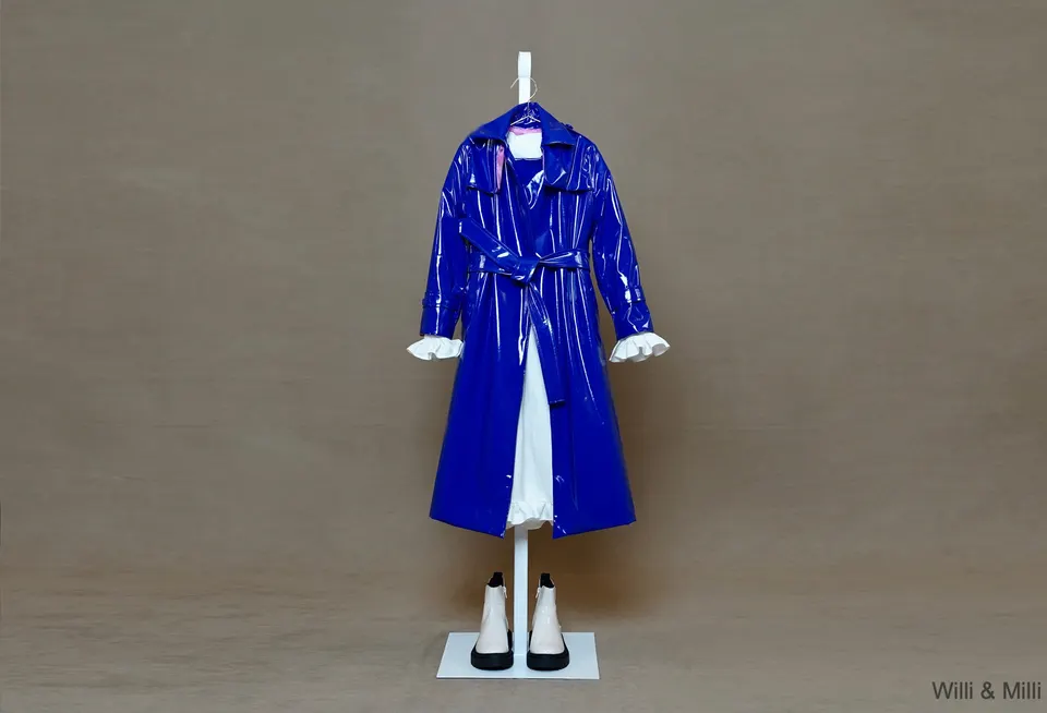Blue Rain-Trench With Lining