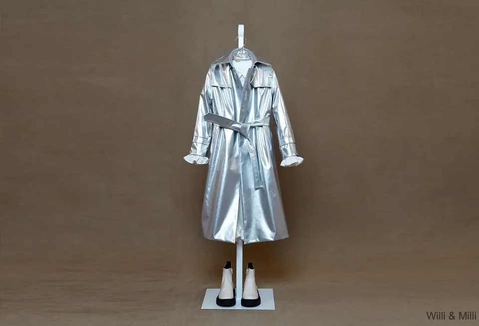 Silver Rain-Trench With Lining