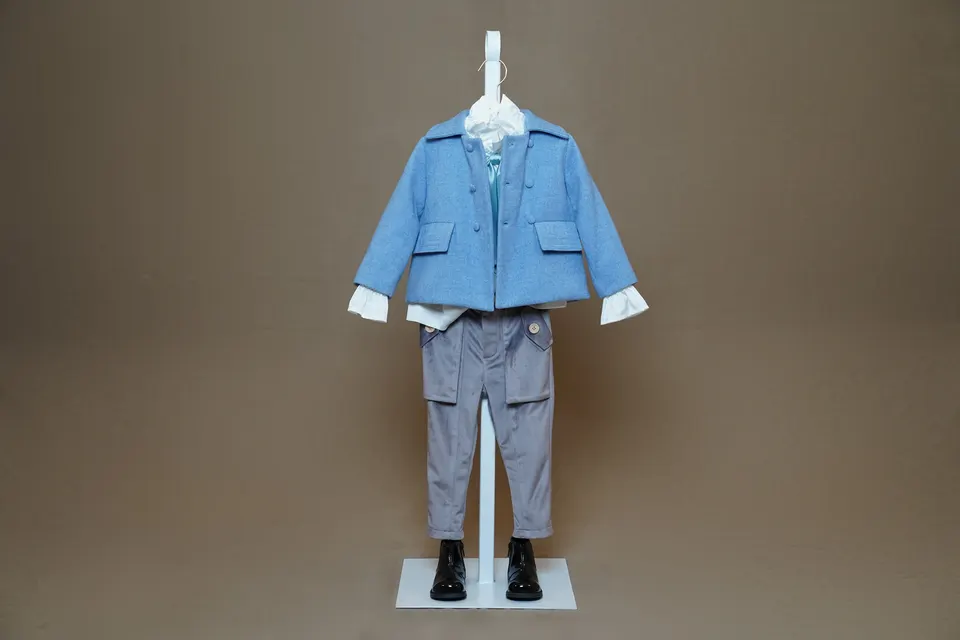 Gray Velvet Little Trousers With Buttons — photo 2