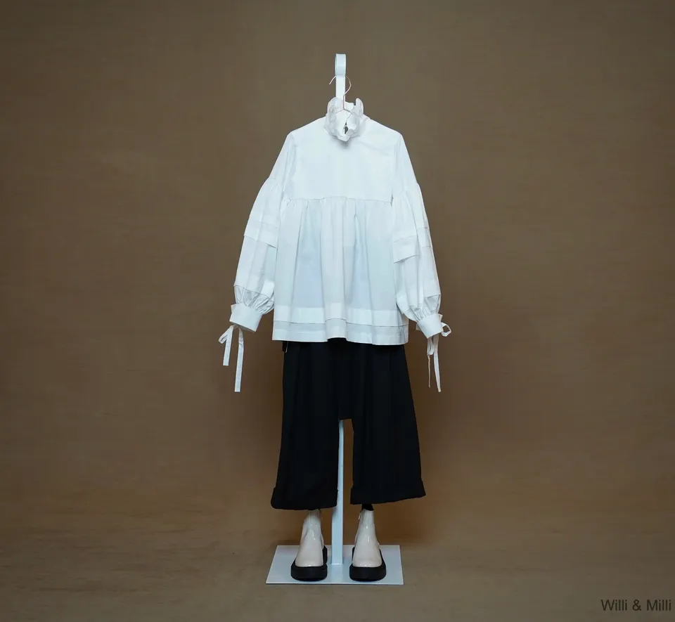 White Cotton Vintage Blouse