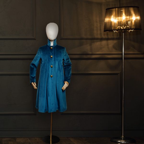 Blue Velvet Coat Button Accessory