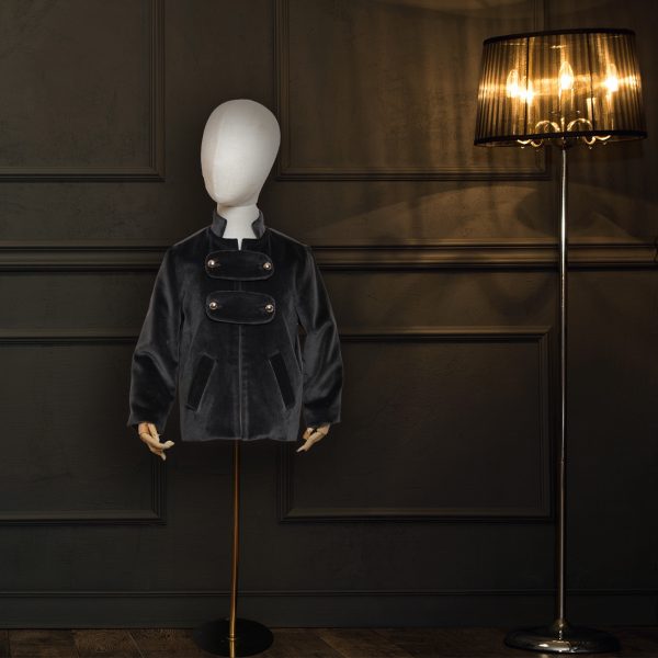 Dark Gray Velvet Jacket Buttons