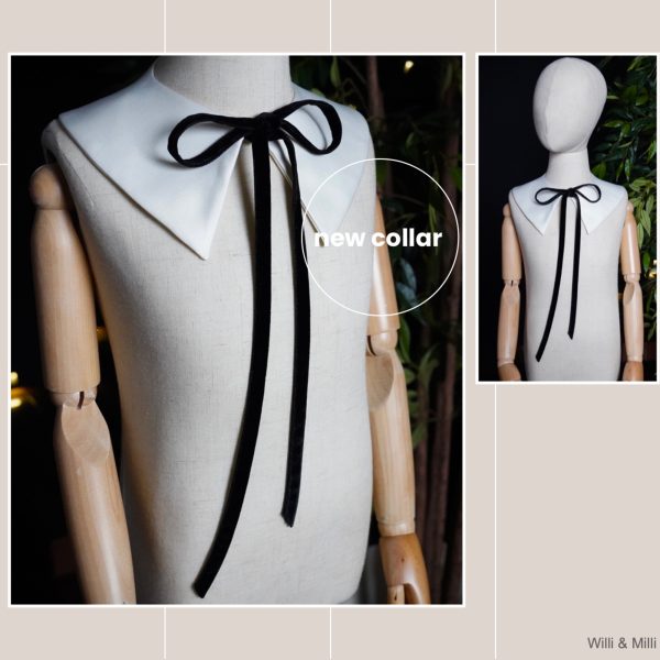 White Satin Classic Collar