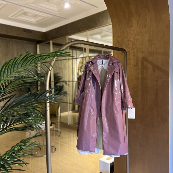 Purple Patent Leather Trench With Lining