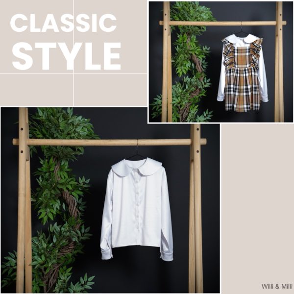 White Blouse-Button French Collar