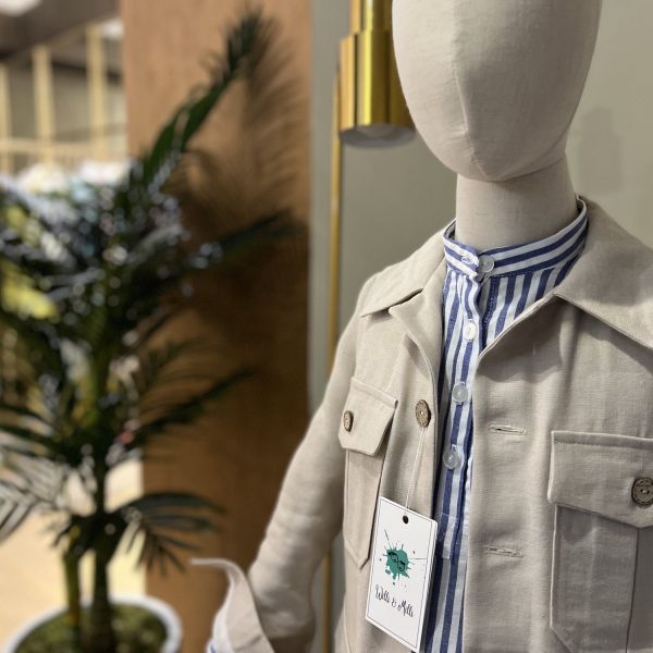 Light Gray Linen Jacket With Couple Pocket & Lining