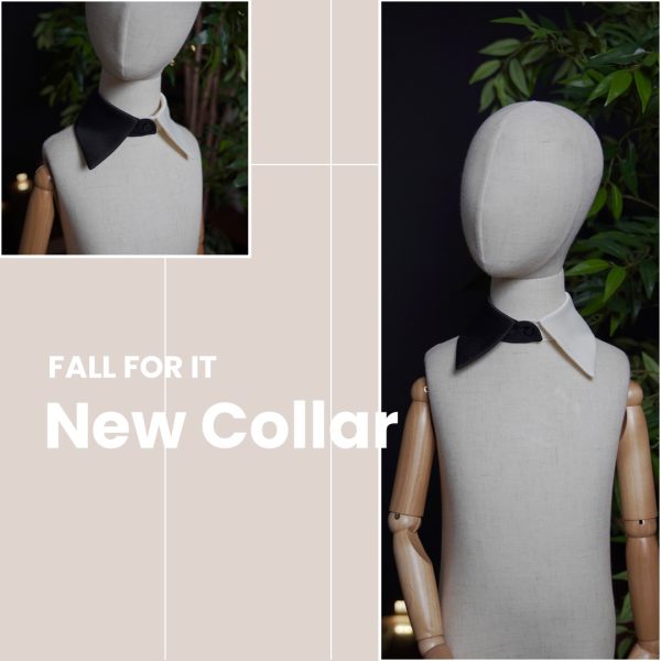 Black & White Satin Classic Collar