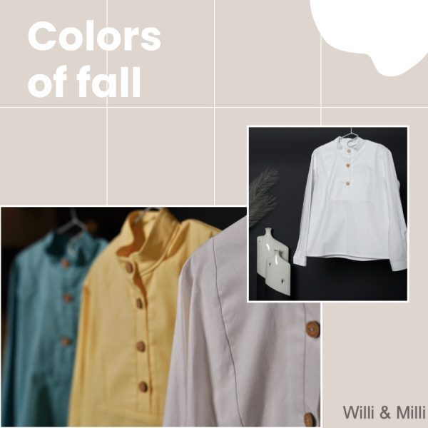 White Oxford-button Shirt Front Trapeze