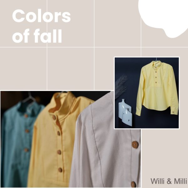 Yellow Oxford-button Shirt Front Trapeze