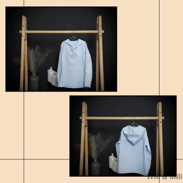 Light Blue Hooded Shirt Pocket