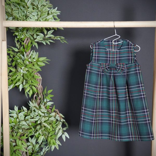 Green Cubic Dress Sash Bow