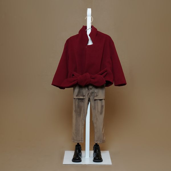 Burgundy Original Jacket With Belt