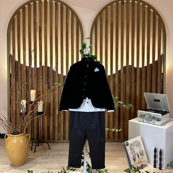 Black Classic Fabric Low-Crotch Trousers